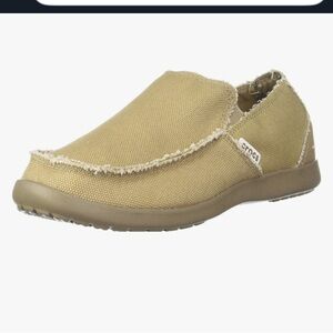 CROCS Tan Canvas Slip-On Shoes